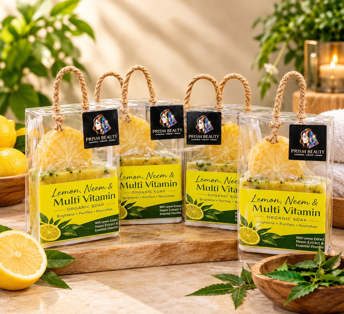 Lemon, Neem & Multi-Vitamin Organic Soap - Image 2