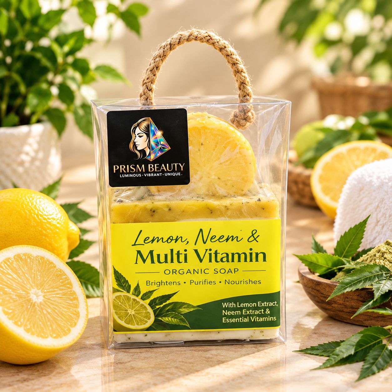 Lemon, Neem & Multi-Vitamin Organic Soap - Image 3